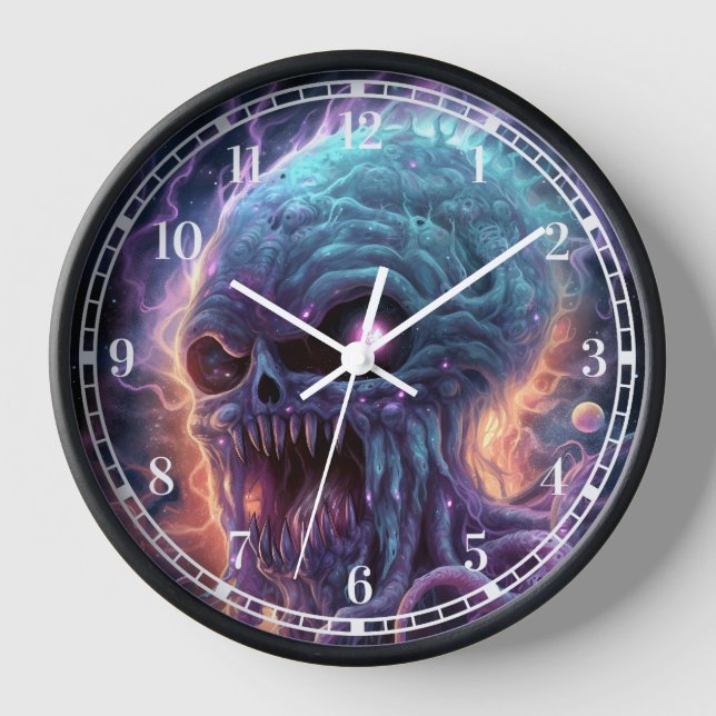 Reloj Arte de terror de monstruo espacial (Anverso)