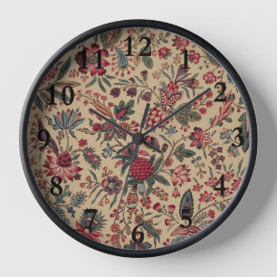 Reloj Arte Floral de Bordado con Tapiz Floral