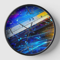 Arte moderno Nota musical Wall Clock 10 pulgadas r