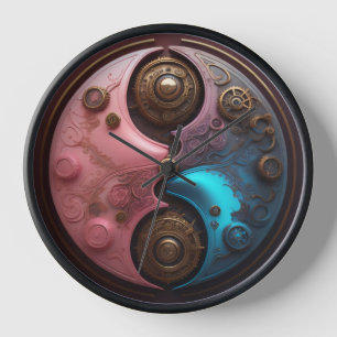 Reloj arte steampunk Ying yang