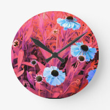 Reloj artístico con flores