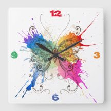 Reloj artístico de mariposa