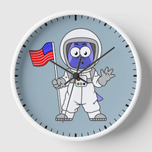 Reloj Astronauta de Parasaurolophus con bandera estadoun
