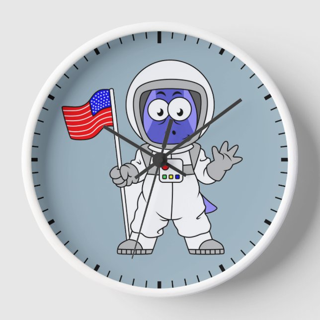 Reloj Astronauta de Parasaurolophus con bandera estadoun (Anverso)