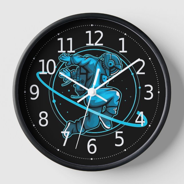 Reloj Astronauta saltando bailando alrededor de obras de (Anverso)