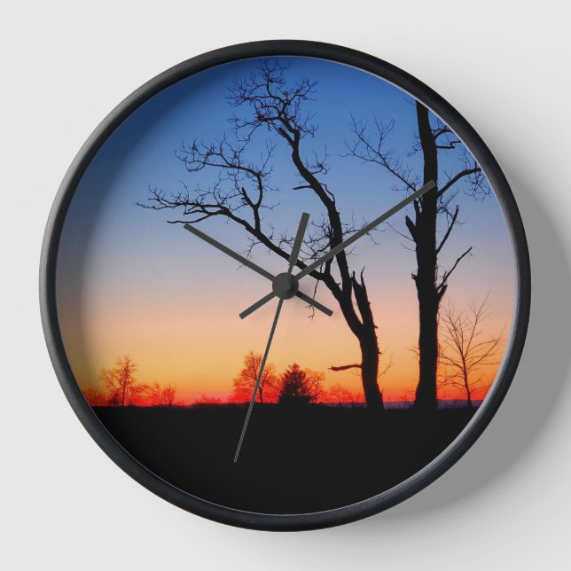 Reloj Atardecer a través de los árboles (Anverso)