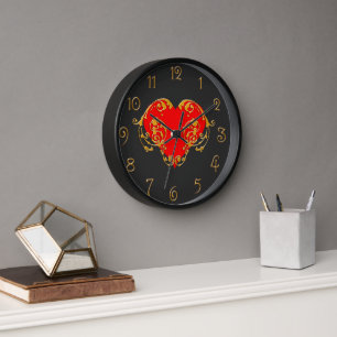 Reloj Audaz Corazón Rojo Gótico Romántico de San Valentí