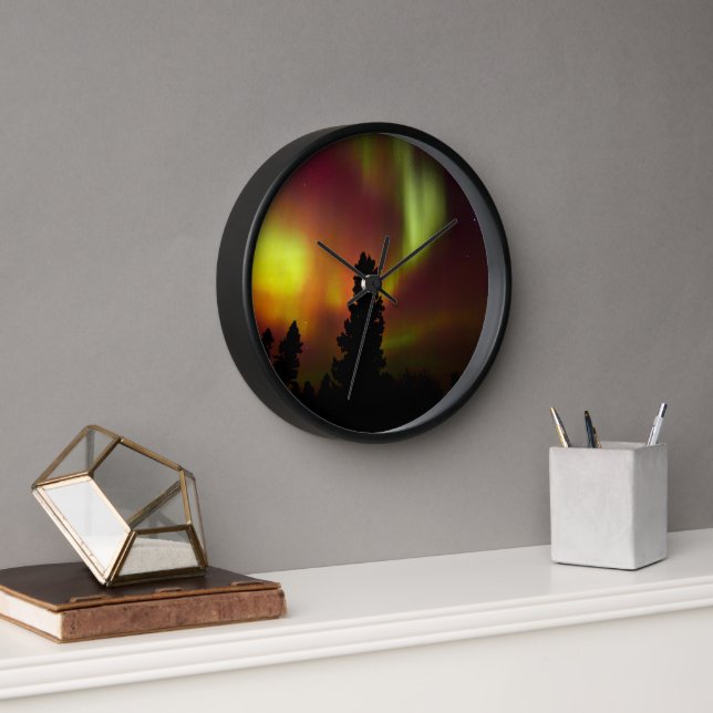 Reloj Aurora Borealis y los árboles (Oficina)