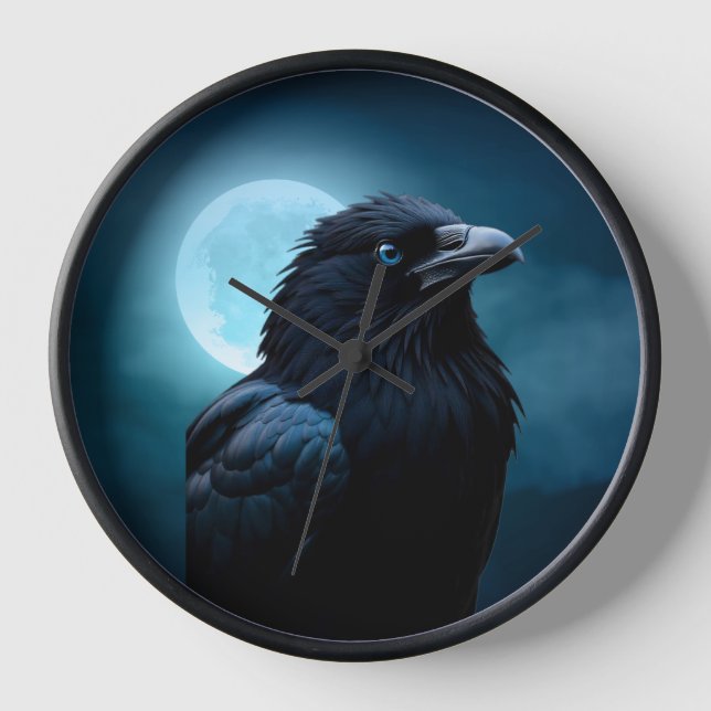 Reloj Aves silvestres de la naturaleza Moon Crow-Raven (Anverso)