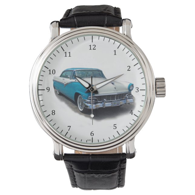 Reloj azul/blanco de Fairlane de 1955 (Anverso)