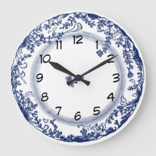 reloj azul de la placa de Delft del vintage bonito