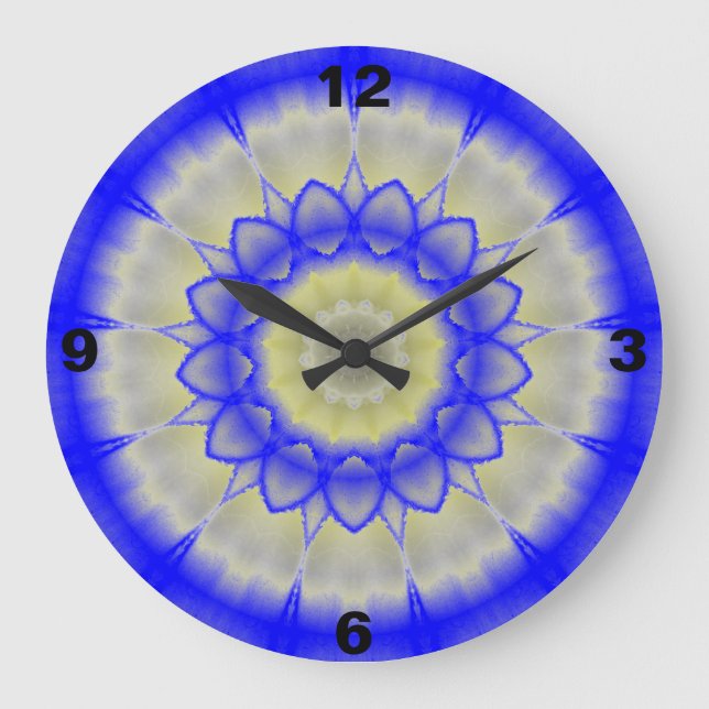 Reloj azul de neón Kaleidoscope (Anverso)