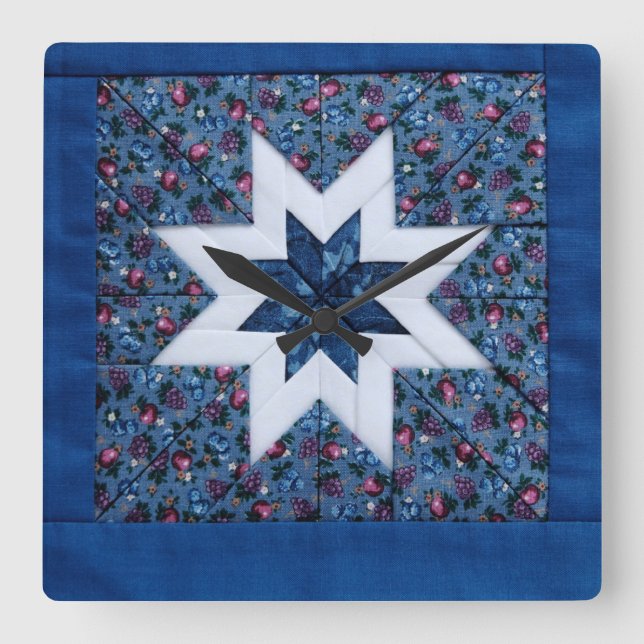 reloj azul estrella de colcha (Anverso)