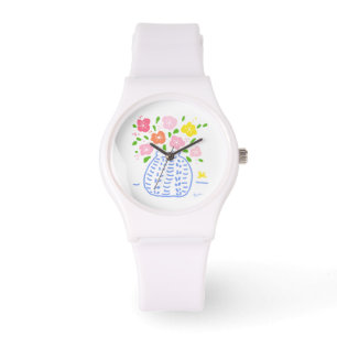 Reloj azul y blanco para Bouquet