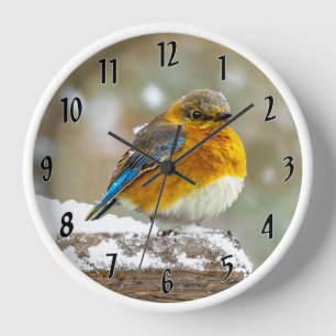 Reloj Azulejo Oriental en la Nieve - Fotografía Original
