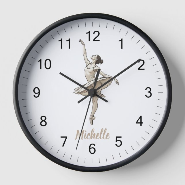 Reloj Bailarina de ballet de baile moderno y personaliza (Anverso)