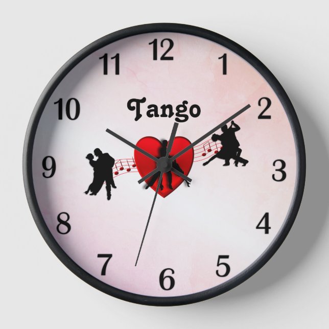 Reloj Baile Tango I Corazón Nuevos Números De Diseño De  (Anverso)