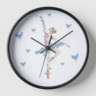 Reloj Balerina bailarina de color de agua en vestido roj