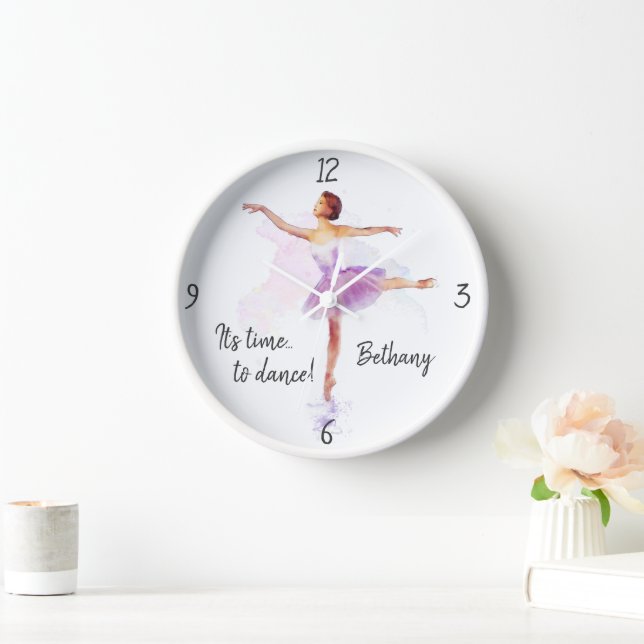Reloj Ballerina personalizada 'Time to Dance' (más nombr (Hogar)