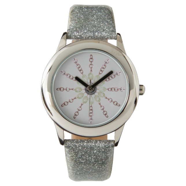 Reloj - Bandas de cadena de cobre y de vidrio (Anverso)