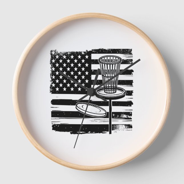Reloj Bandera Americana de Golf de Disco (Anverso)