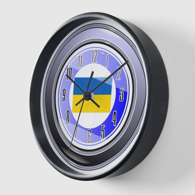 Reloj Bandera azul amarilla de Ucrania (Ángulo)
