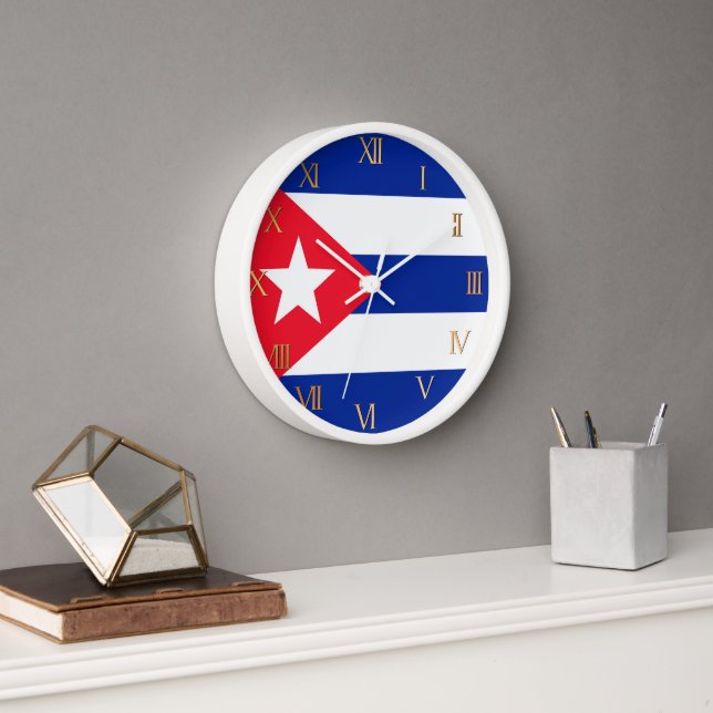 Reloj Bandera de Cuba (Oficina)