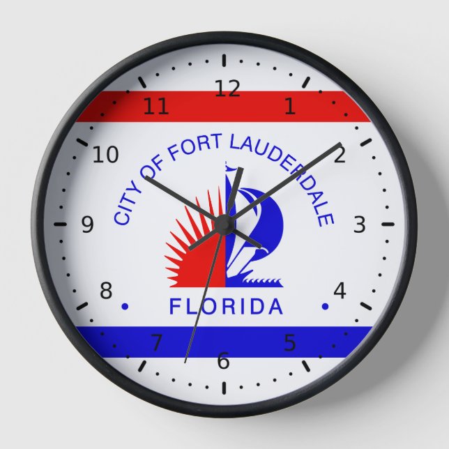 Reloj Bandera de Fort Lauderdale, Florida (Anverso)