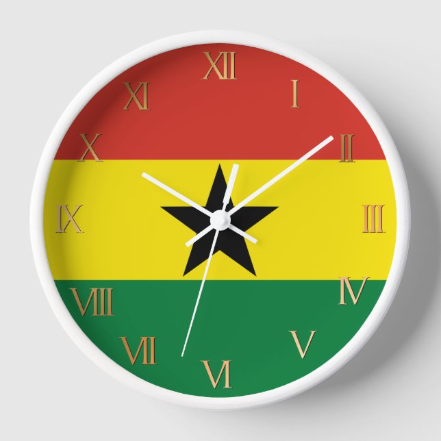 Reloj Bandera de Ghana (Anverso)