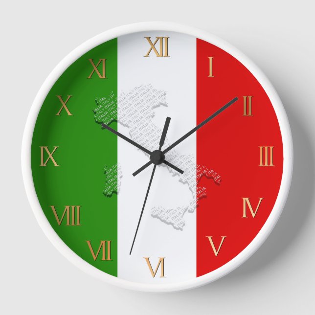 Reloj Bandera de Italia (Anverso)