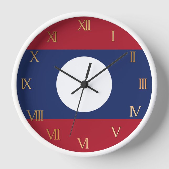 Reloj Bandera de Laos (Anverso)