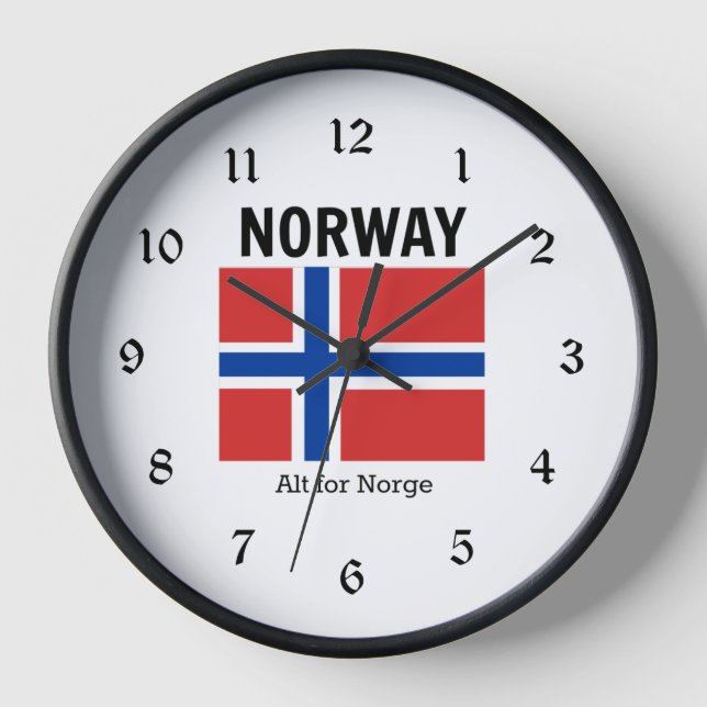 Reloj Bandera de Noruega y Motto (Anverso)