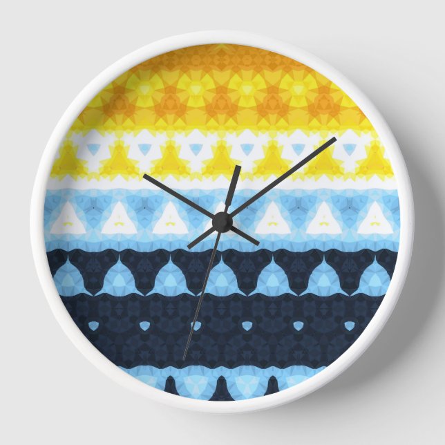 Reloj Bandera de orgullo Boho Groovy Geométrico Abstract (Anverso)