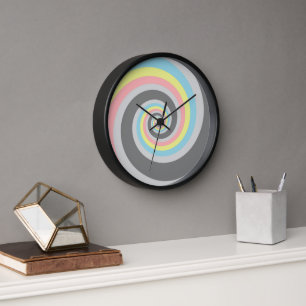 Reloj Bandera de orgullo Demiflux espiral abstracto groo
