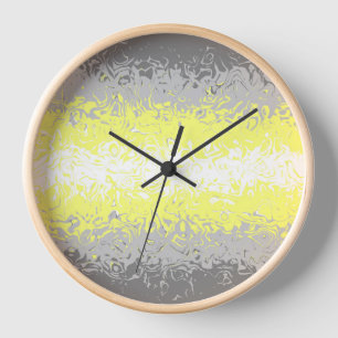 Reloj Bandera de Orgullo Demigénero Abstracta Ondulada T