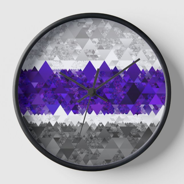 Reloj Bandera de orgullo Greygender geométrico retro boh (Anverso)