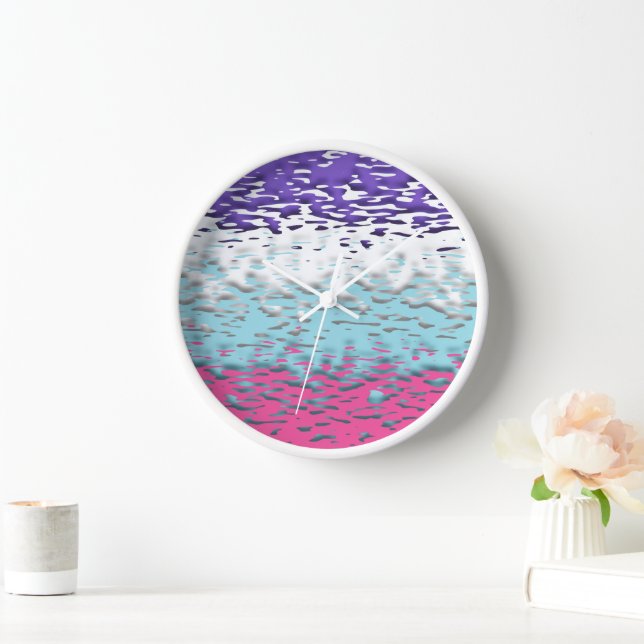 Reloj Bandera de orgullo multissexual funky trippy ondul (Hogar)