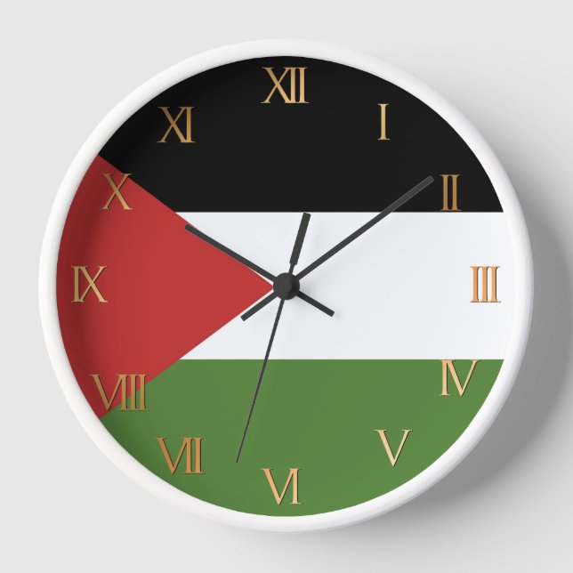 Reloj Bandera de Palestina (Anverso)