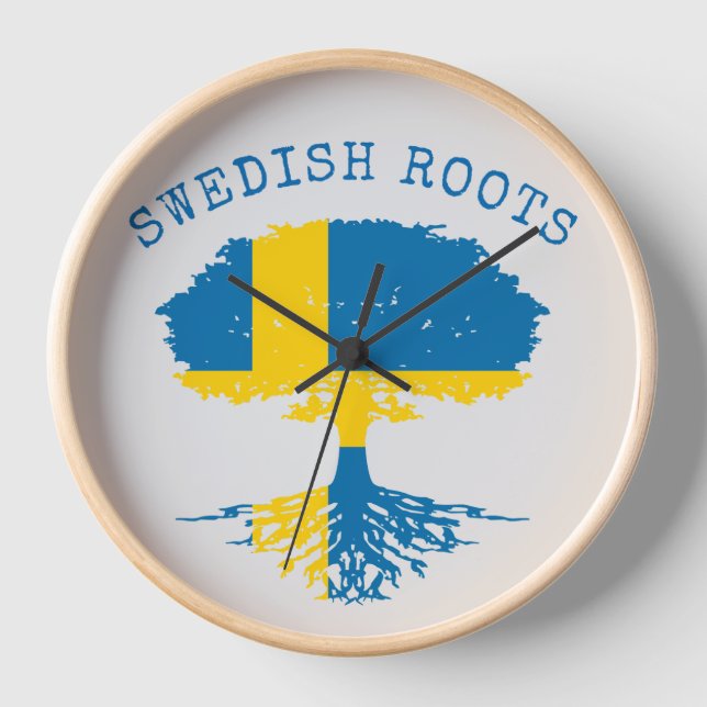 Reloj Bandera de raíces suecas (Anverso)