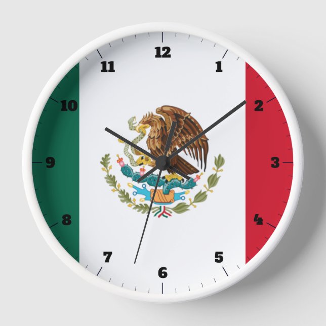 RELOJ BANDERA DE TRICOLOR MEXICANO (Anverso)