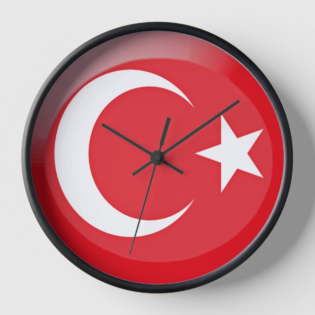 Reloj Bandera de Turquía (Anverso)