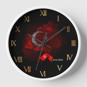 Reloj bandera de Turquía