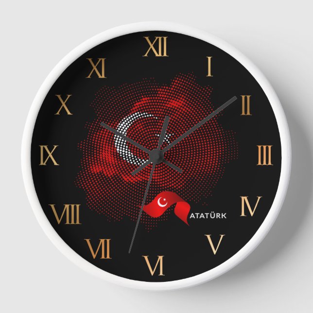 Reloj bandera de Turquía (Anverso)