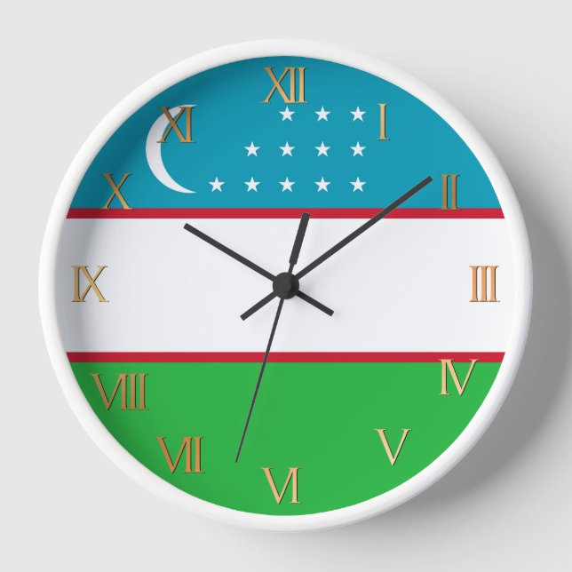 Reloj Bandera de Uzbekistán (Anverso)