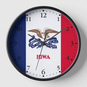 Reloj Bandera del estado de Iowa