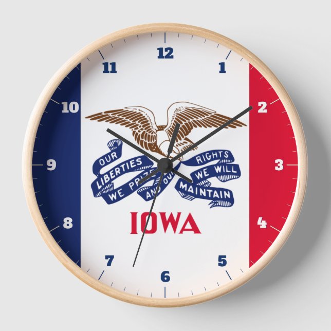 RELOJ BANDERA ESTATAL DE IOWA (Anverso)