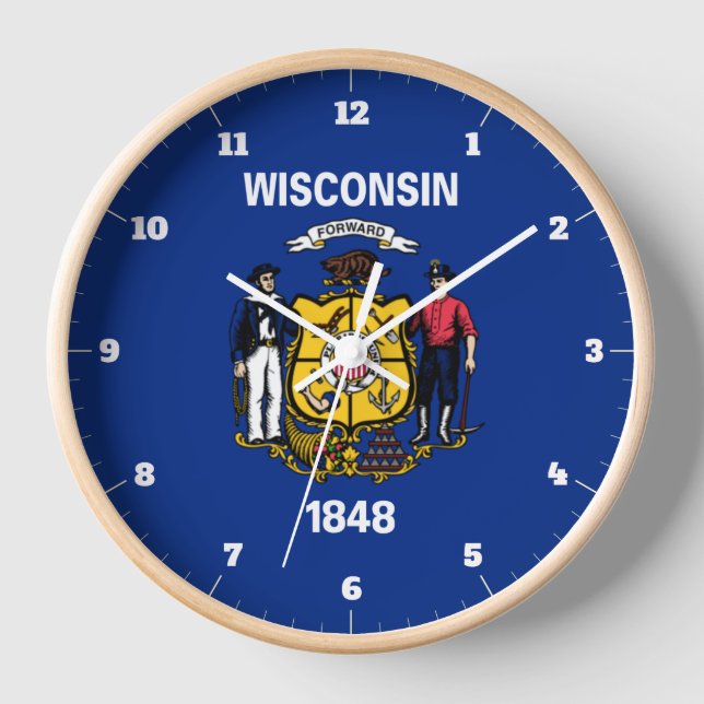RELOJ BANDERA ESTATAL DE WISCONSIN (Anverso)