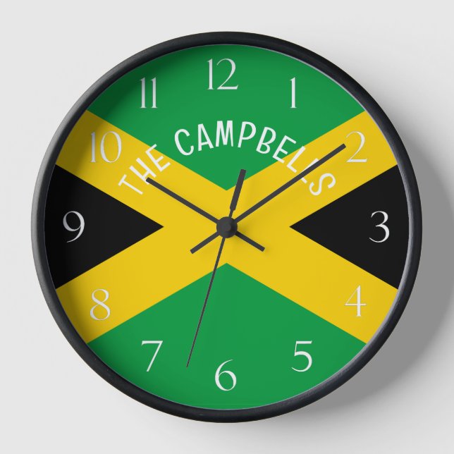 Reloj Bandera patriótica de Jamaica (Anverso)