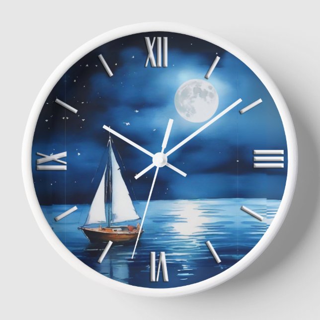 Reloj Barco de vela bajo una luna llena (Anverso)