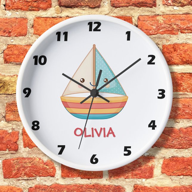 Reloj Barco de vela náutico colorido lindo (Subido por el creador)